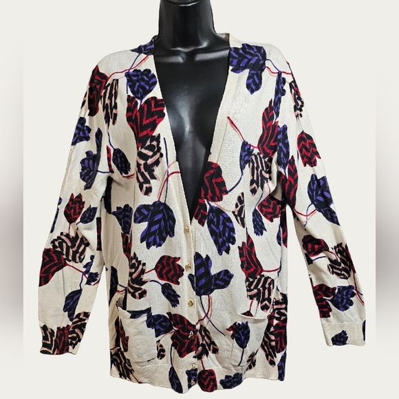 Marc by Marc Jacobs Floral Boyfriend Cardigan Large - Picture 1 of 8